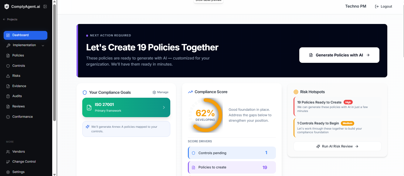ComplyAgentAI - AI-Powered Compliance Automation